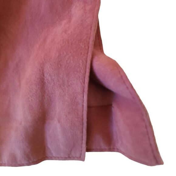 Worth Womens Long Sleeves Pointed Collar Suede Leather Coat Dusty Rose Size 6 - Picture 6 of 14